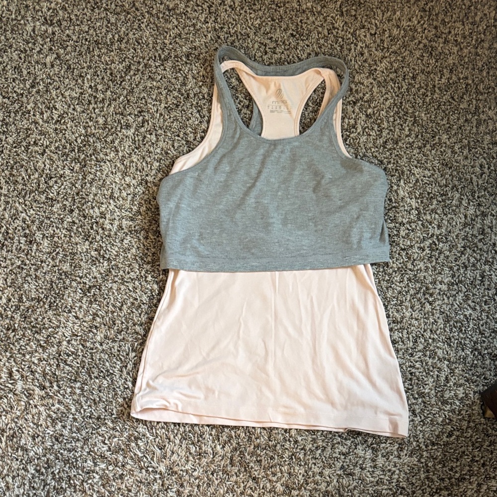 MPG Women's Two-Tone Gray and Pink Tank Top